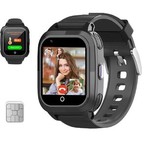 wonlex Upgraded 4G Kids Smartwatches for Girls Aged 6-15 with Body Temperature Whatsapp, Smart Watches GPS Tracker Heart Rate Message SOS Camera and Pedometer Children (Pink)