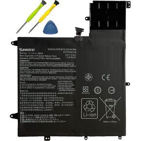 C21N1624 Battery Replacement for Asus Q325UA Q325UAR UX370UA-C4061T Q325U-BI7T18 ZenBook Flip S UX370UA UX370UA-1A 1B UX370UA-C4129T C4061T C4072T C4093T C4104T Series 0B200-02420000 39Wh