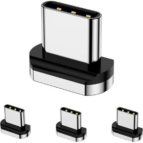 رأس أطراف موصل مغناطيسي لأجهزة Android USB-C (5 عبوات)، كابل شحن مغناطيسي 3A متوافق فقط