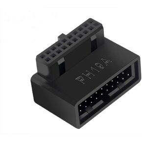USB 3.0 90 Degree Motherboard Adapter 19 Pin/20 Pin Male to Female Extension Adapter L Turn Right Angle Socket for Desktop Motherboard (Up Angle PH19A)