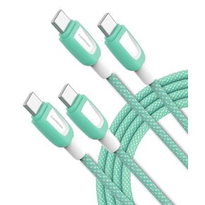 USB C to USB C Cable 120W 2-Pack, 6ft+10ft USB Type C Cable Fast Charging Compatible with iPhone 16 Pro max/15 Samsung S22 Ultra, MacBook Air/Pro iPad Mini 6/iPad Pro Pixel 6, Black&Red
