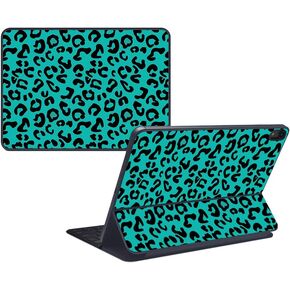 MightySkins Skin Compatible with Apple iPad Pro Smart Keyboard 12.9" (2018) - Teal Leopard - Protective, Durable, and Unique Vinyl Decal wrap Cover - Easy to Apply, Remove - Made in The USA