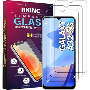 RKINC Screen Protector [3-Pack] for Samsung Galaxy A32 5G/ M32 5G (Not fit A32 4G＆M32 4G), Tempered Glass Film Screen Protector, 0.33mm [LifetimeWarranty][Bubble-Free][Anti-Scratch][Anti-Shatter]