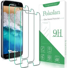 واقي شاشة Pokolan [3-Pack] لهاتف Samsung Galaxy S7 من الزجاج المقسى، صلابة 9H، مضاد للخدش، خالٍ من الفقاعات، صديق للحافظة in Kuwait