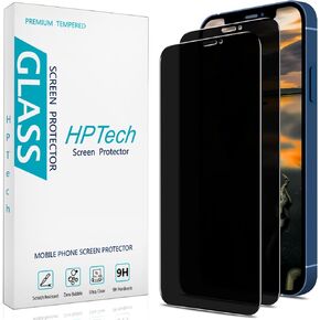 HPTech (2 Pack) Privacy Screen Protector Designed for iPhone 12 Pro Max 6.7-Inch Anti-Spy Tempered Glass, Anti Scratch, Bubble Free