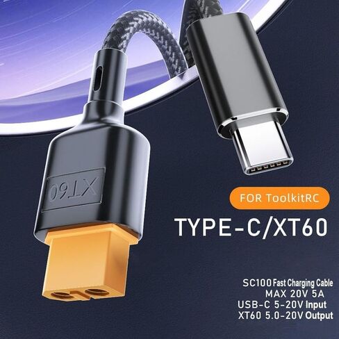 chenyang UCB C to XT60 PD 100W 20V 5A SC100 Fast Charger Cable 1.0M in Saudi Arabia