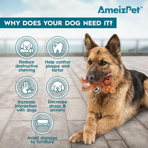Beef Flavor Joint Dog Chew Toy for Medium/Large Breed Dogs, Indestructible Durable Long Lasting 100% Nylon Dog Chew Toy for Aggressive Chewers - Funny Dog Toy to Keep Them Busy in Saudi Arabia