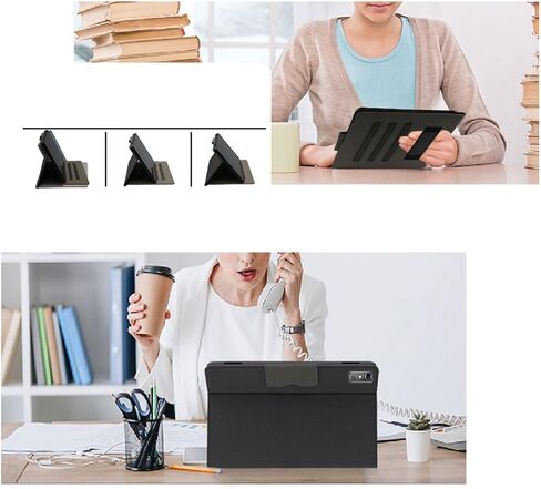 LCEHTOGYE Cover for Acer Iconia Tab P10 (10,4") + HD Tempered Glass,Shell BracketBumper Protective Back Case - Anti-Scratch Screen Protector - XHY -Black in Saudi Arabia