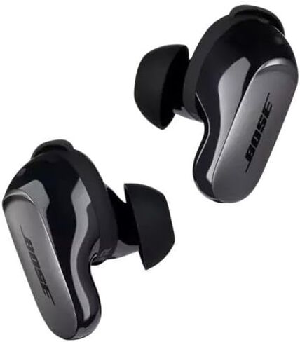 سماعات أذن Bose QuietComfort Ultra True اللاسلكية بتقنية البلوتوث وخاصية إلغاء الضوضاء القابلة للتعديل، صوت مكاني، ما يصل إلى 6 ساعات من وقت التشغيل، حزمة سوداء مع مجموعة أدوات مناسبة in Kuwait