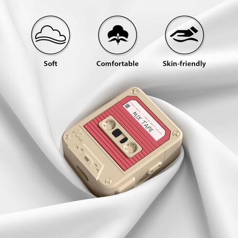 KOREDA Compatible with AirPods Case Cover with Cleaner Kit, Funny Cassette Tape Design Case for AirPod 1st/2nd Generation Charging Case, Cute Cartoon Silicone Protective Case for Apple AirPods in Kuwait