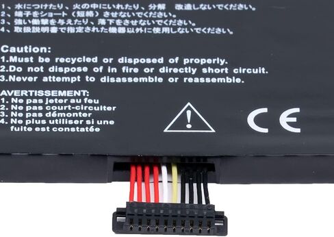 بطارية كمبيوتر محمول C21-X202 متوافقة مع سلسلة Asus VivoBook X202E S200E X201E Q200E X202E-DH31T S200E-RHI3T73 S200E-CT158H S200E-0143KULV987 Q200E-BHI3T45 [7.4 فولت/4500 مللي أمبير/33 وات] in Kuwait