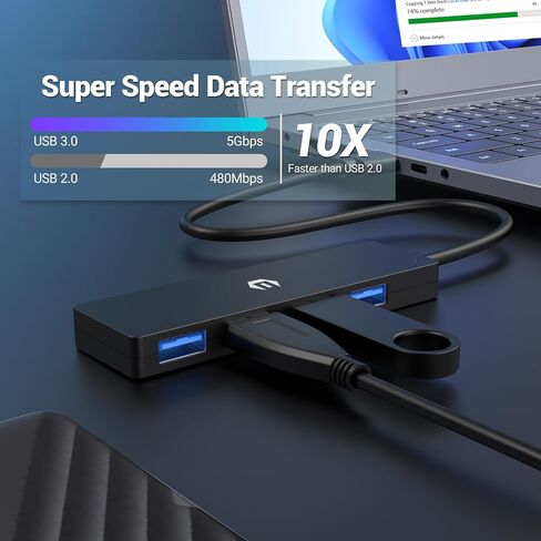 موزع USB، محور USB 3.0 بـ 4 منافذ، موسع USB لأجهزة الكمبيوتر المحمول، Xbox، محرك الأقراص الخارجي، محرك الأقراص الصلبة، وحدة التحكم، الطابعة، الكاميرا، لوحة المفاتيح، الماوس، والمزيد in Saudi Arabia
