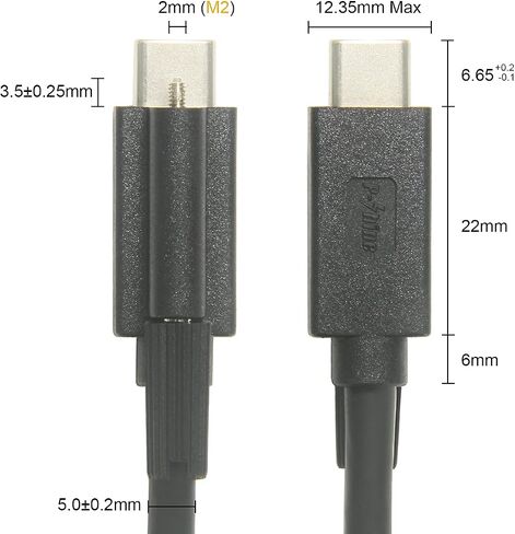 كابل USB C إلى USB-C بقفل لولبي 5A USB 3.1 Gen 2 Type C مع مزامنة بيانات 10 جيجابت في الثانية وتوصيل طاقة 100 واط لكاميرا الصناعة والمزيد من أجهزة واجهة C (3.3 قدم، 1.0 متر) in Saudi Arabia