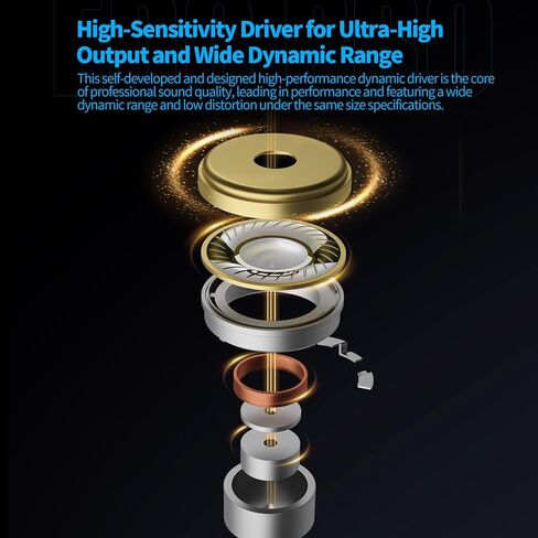 سماعات رأس KZ EDC Pro داخل الأذن، سماعات أذن سلكية HiFi Stereo IEM Dynamic Driver مع كابل قابل للفصل، سماعات أذن عازلة للضوضاء العميقة للمطربين والموسيقيين عشاق الصوت (OFC، Nomic) in Saudi Arabia