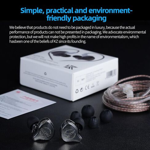 سماعات رأس KZ EDC Pro داخل الأذن، سماعات أذن سلكية HiFi Stereo IEM Dynamic Driver مع كابل قابل للفصل، سماعات أذن عازلة للضوضاء العميقة للمطربين والموسيقيين عشاق الصوت (OFC، Nomic) in Saudi Arabia