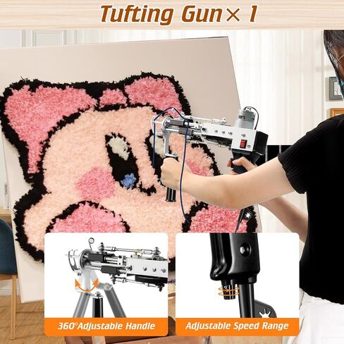 BESGEER 2024 Rug Tufting Gun Starter Kit with Frame with Carpet Trimmer - Rug Tufting Gun with Carpet Trimmer Kit with Tufting Frame, 2 in 1 Cut & Loop Pile Carpet Gun& Carpet Carving Clippers（Blue） in Kuwait
