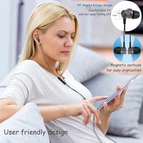 سماعات رأس USB C سلكية داخل الأذن، سماعات أذن من النوع C، سماعات أذن سلكية USB-C عميق باس لهاتف iPhone 15 Pro Max iPad Air Plus Samsung Galaxy A53 A54 S21 S22 S23 Ultra OnePlus 10 Google Pixel7 (أحمر) in Kuwait