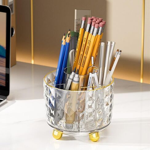 Pencil Pen Holder for Desk, Retro Iron Bucket Shaped Hangable Pen Holder Desk Organizer, DIY Pen Holder Decorated with Cute Stickers for Office, School, Home (Green) in Saudi Arabia