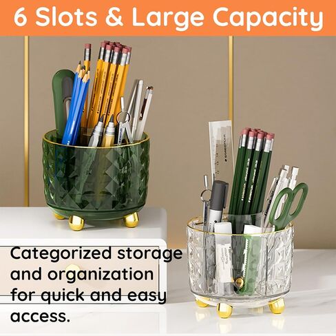 Pencil Pen Holder for Desk, Retro Iron Bucket Shaped Hangable Pen Holder Desk Organizer, DIY Pen Holder Decorated with Cute Stickers for Office, School, Home (Green) in Saudi Arabia