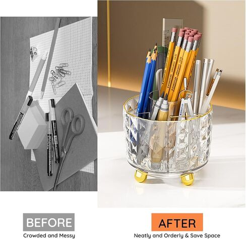 Pencil Pen Holder for Desk, Retro Iron Bucket Shaped Hangable Pen Holder Desk Organizer, DIY Pen Holder Decorated with Cute Stickers for Office, School, Home (Green) in Saudi Arabia
