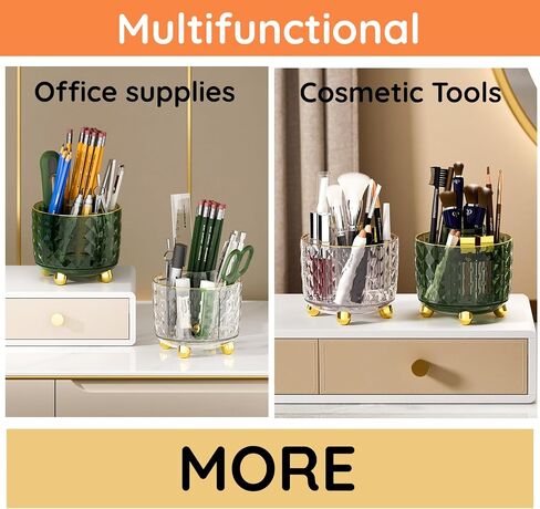 Pencil Pen Holder for Desk, Retro Iron Bucket Shaped Hangable Pen Holder Desk Organizer, DIY Pen Holder Decorated with Cute Stickers for Office, School, Home (Green) in Saudi Arabia