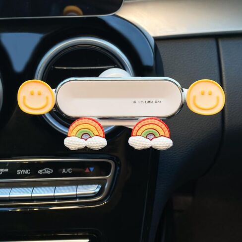 BNTR Cellphone Car Holder Rainbow Stocking Stuffers Animal Cute Vivid Creative Air Vent Gravity Phone Holder Vehicle Phone Mount Clip Cell Phone Mount Cradle Decor for Smartphone Nice Gift (Smile) in Saudi Arabia