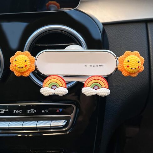 BNTR Cellphone Car Holder Rainbow Stocking Stuffers Animal Cute Vivid Creative Air Vent Gravity Phone Holder Vehicle Phone Mount Clip Cell Phone Mount Cradle Decor for Smartphone Nice Gift (Smile) in Saudi Arabia