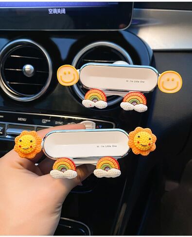 BNTR Cellphone Car Holder Rainbow Stocking Stuffers Animal Cute Vivid Creative Air Vent Gravity Phone Holder Vehicle Phone Mount Clip Cell Phone Mount Cradle Decor for Smartphone Nice Gift (Smile) in Saudi Arabia