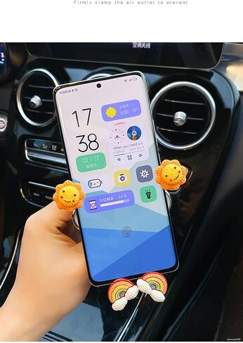 BNTR Cellphone Car Holder Rainbow Stocking Stuffers Animal Cute Vivid Creative Air Vent Gravity Phone Holder Vehicle Phone Mount Clip Cell Phone Mount Cradle Decor for Smartphone Nice Gift (Smile) in Saudi Arabia