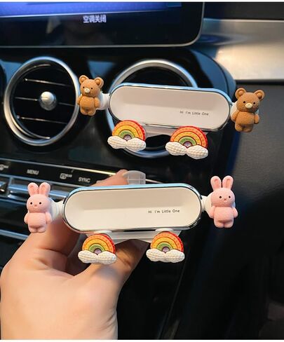 BNTR Cellphone Car Holder Rainbow Stocking Stuffers Animal Cute Vivid Creative Air Vent Gravity Phone Holder Vehicle Phone Mount Clip Cell Phone Mount Cradle Decor for Smartphone Nice Gift (Smile) in Saudi Arabia