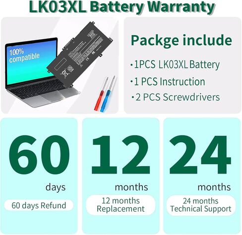 LK03XL L09281-855 Battery Replacement for HP Envy X360 15m-cn0xxx 15-cn0xxx 15-cn1xxx 15m-cn0012dx 15m-bp1xx 15m-bq121dx 15-cp0xxx 15-cr0xxx 17m-ce0013dx 17m-ae111dx 17m-bw0013dx 17T-CE100 LK03052XL in Saudi Arabia