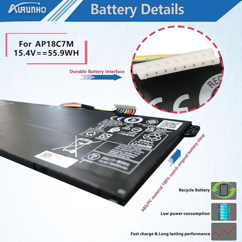 AP18C7M Laptop Battery Replacement ACER SF313-52, SF313-53, SF514-55T Spin 5 SP513-54N, SP513-55N,Swift 5 SF514-54GT,SF514-54T,SF514-55GT, SF514-55T,ConceptD 3 CN315-72 Series 55.9Wh in Saudi Arabia