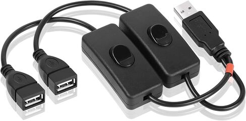 PNGKNYOCN Short USB Splitter with Switch,USB 2.0 1 Male to 2 Female Data&Charger Y Splitter Extension Cable (30cm) in Saudi Arabia