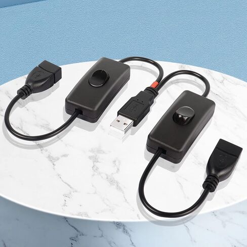PNGKNYOCN Short USB Splitter with Switch,USB 2.0 1 Male to 2 Female Data&Charger Y Splitter Extension Cable (30cm) in Saudi Arabia