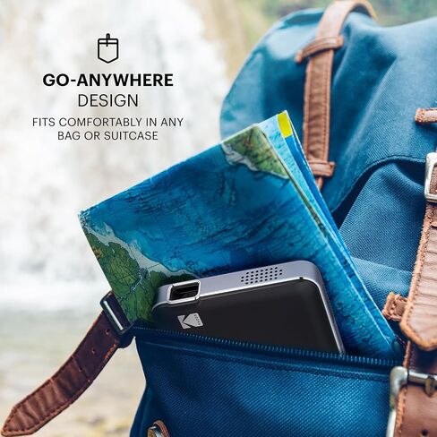 جهاز عرض KODAK Luma 150 Mini Pocket Pico - بطارية ومكبر صوت مدمجين باللون الأسود، يدعم 1080 بكسل جهاز عرض السفر والفيديو LED DLP اللاسلكي المحمول، يتصل بأجهزة iPhone وAndroid in Kuwait