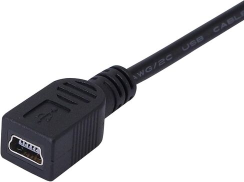 CERRXIAN 9Inch Mini USB Cable Combo Mini USB Female to Right Angle & Left Angle Male Data Sync and Charge Extension Cable (Black)(2-Pack) RL in Saudi Arabia