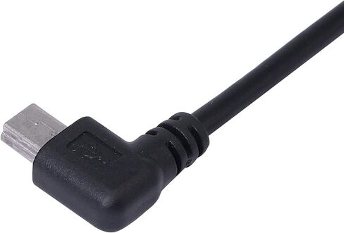 CERRXIAN 9Inch Mini USB Cable Combo Mini USB Female to Right Angle & Left Angle Male Data Sync and Charge Extension Cable (Black)(2-Pack) RL in Saudi Arabia