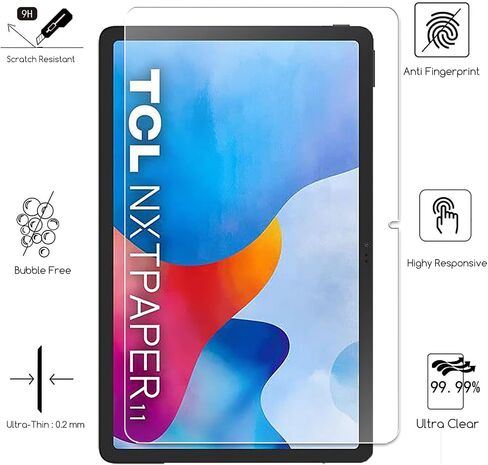 KEANBOLL 2 Pack Designed for TCL Tab 11 & TCL NxtPaper 11 Tablet Tempered Glass Screen Protector (11 inch), Ultra Clear 9H Hardness Scratch Resistant Shield in Saudi Arabia
