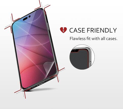 واقي شاشة iCarez HD غير لامع مضاد للوهج لهاتف iPhone 14 Pro Max مقاس 6.7 بوصة [3 عبوات] (صديق للحافظة) ممتاز بدون فقاعات وسهل الاستخدام مع تركيب مفصلي in Kuwait