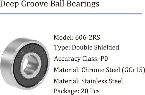2pcs 686-2RS Ball Bearing - [6x13x5mm] Chrome Steel Double Sealed Deep Groove Ball Bearings for Machinery Applications Industrial Equipment in Saudi Arabia