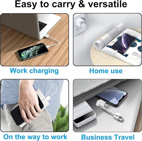 كابل Micro USB قصير (6 عبوات بطول 1 قدم أبيض)، سلك شاحن هاتف Android، كابلات بيانات شحن ومزامنة عالية السرعة لمحطة الشحن والهواتف الذكية وبنك الطاقة والمزيد in Saudi Arabia