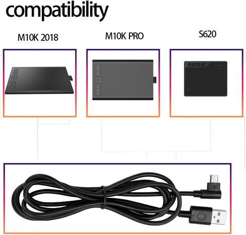 قاومون تابلت رسم بكابل Micro USB قياسي M10K 2018/M10K PRO/S620 in Saudi Arabia