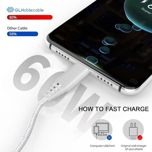 كابل شحن USB طويل من النوع C بطول 10 أقدام مكون من 3 قطع لهاتف Samsung Galaxy A53 5G/A23 A33 A54/A52 A52S/A42 A32/A51 A71 A12 A13 A14 A21 A20 A11 A10E A03S A02S A04S، REVVL 6 5G/6 Pro 5G، 3A شحن سريع in Kuwait