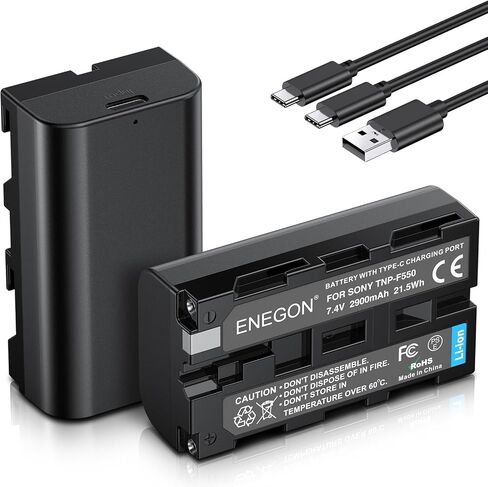 ENEGON NP-F750 NP-F770 NP-F730 USB C Direct Charging Replacement Batteries 5600mAh (2-Pack) with 2 in 1 USB-C Charging Cable for Sony DCR-TRV9/TRV900/VX200, CCD-TRV815/TR3/TRV82/TR3000/TRV85/TR3300 in Saudi Arabia