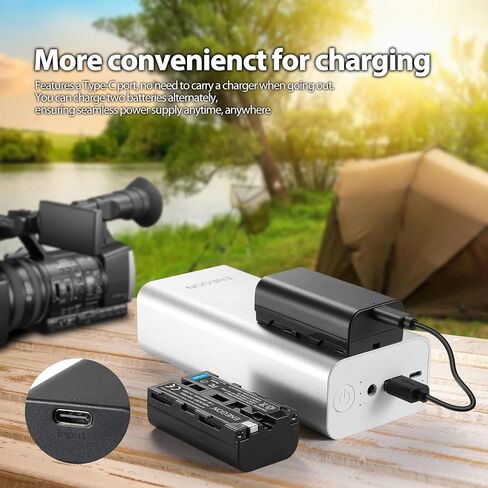 ENEGON NP-F750 NP-F770 NP-F730 USB C Direct Charging Replacement Batteries 5600mAh (2-Pack) with 2 in 1 USB-C Charging Cable for Sony DCR-TRV9/TRV900/VX200, CCD-TRV815/TR3/TRV82/TR3000/TRV85/TR3300 in Saudi Arabia