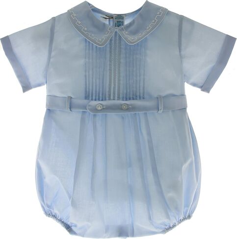 Feltman Brothers 23211 Boys Dressy Blue Romper with Tucks and Belt, 3, 6, 9 months in Saudi Arabia