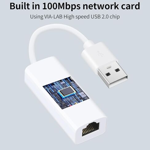 Coolden USB to Ethernet Adapter for Laptop Ethernet to USB Adapter USB 2.0 to RJ45 10/100/1000 Mbps USB Network Adapter Driver Free & Portable Supporting Window/Mac OS, Surface Pro/Linux (White) in Kuwait