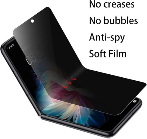 Anti-Spy Anti-Glare Inner Screen Protector For Z Flip 5 Privacy Matte Outer Screen Protector Soft Film for Samsung Galaxy Z Flip 5 2023 Anti-Peeping in Saudi Arabia