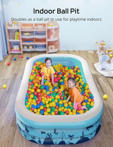 Inflatable Swimming Pools, 119'' x 72'' x 20'' Blow Up Swimming Pools, Kiddie Pool Large Size Thickened Blow Up Swimming Pools Play Center for Kids Children Family Outdoor Garden Backyard in Saudi Arabia