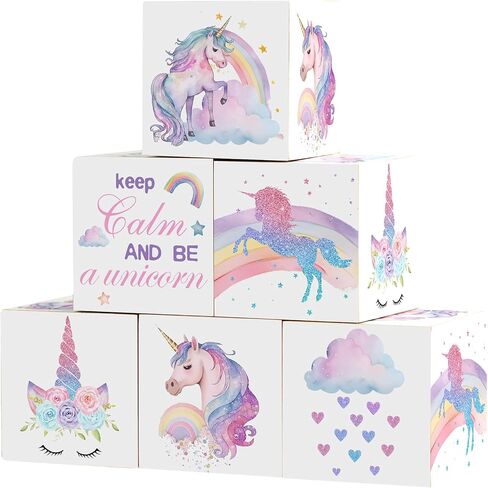 Kigley 6 Pcs Nursery Decor for Girls and Boys Nursery Decor Watercolor Shelf Decor for Bedroom Playroom Gifts(Unicorn) in Saudi Arabia